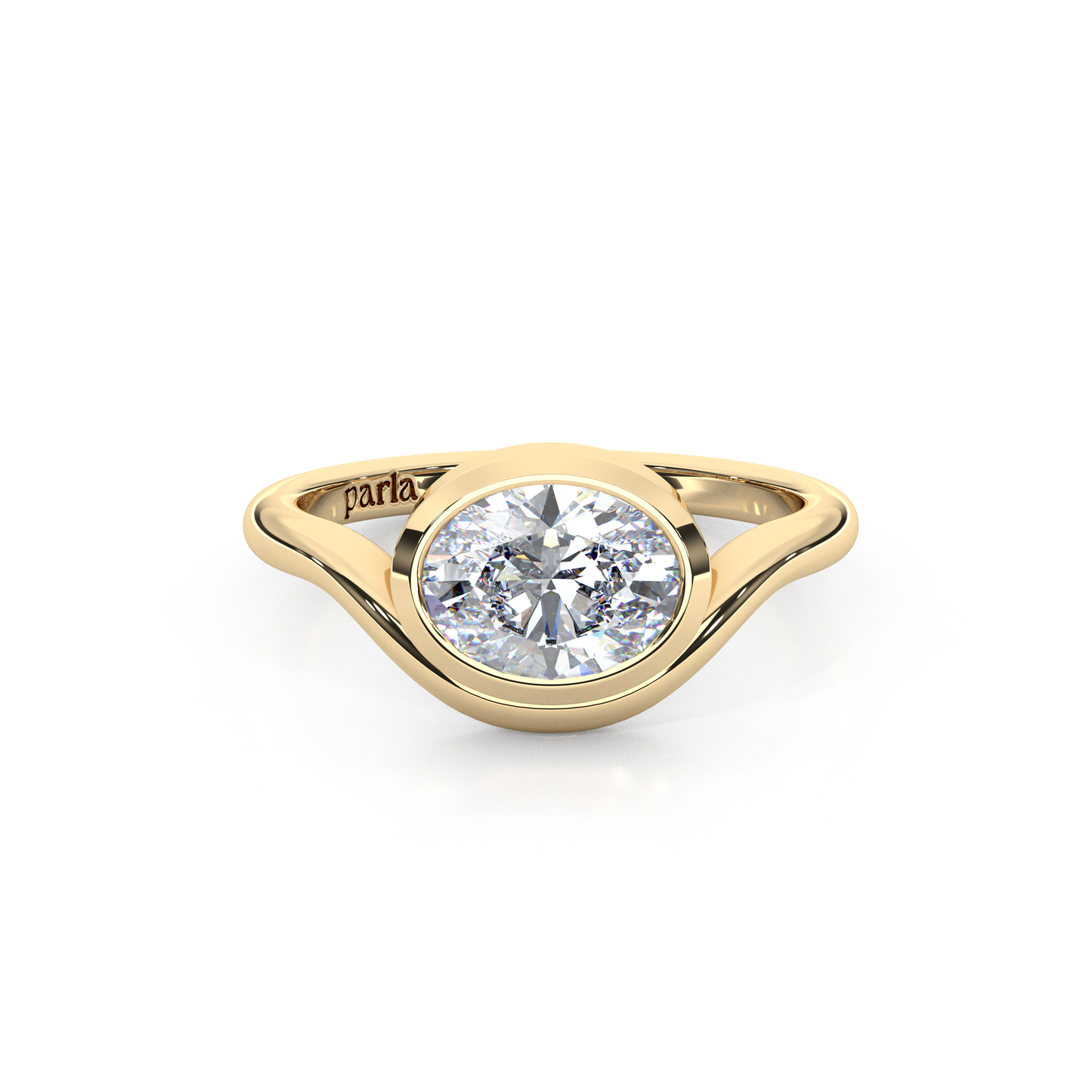 Elegant 1.00 Carat Oval Cut Lab Diamond Bezel Solitaire Ring