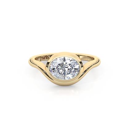 Elegant 1.00 Carat Oval Cut Lab Diamond Bezel Solitaire Ring