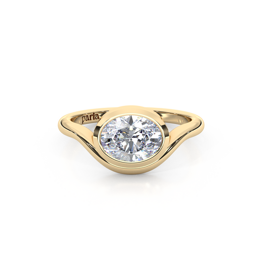 Elegant 1.00 Carat Oval Cut Lab Diamond Bezel Solitaire Ring