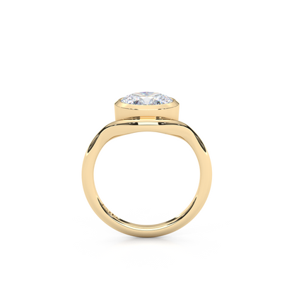 Elegant 1.00 Carat Oval Cut Lab Diamond Bezel Solitaire Ring