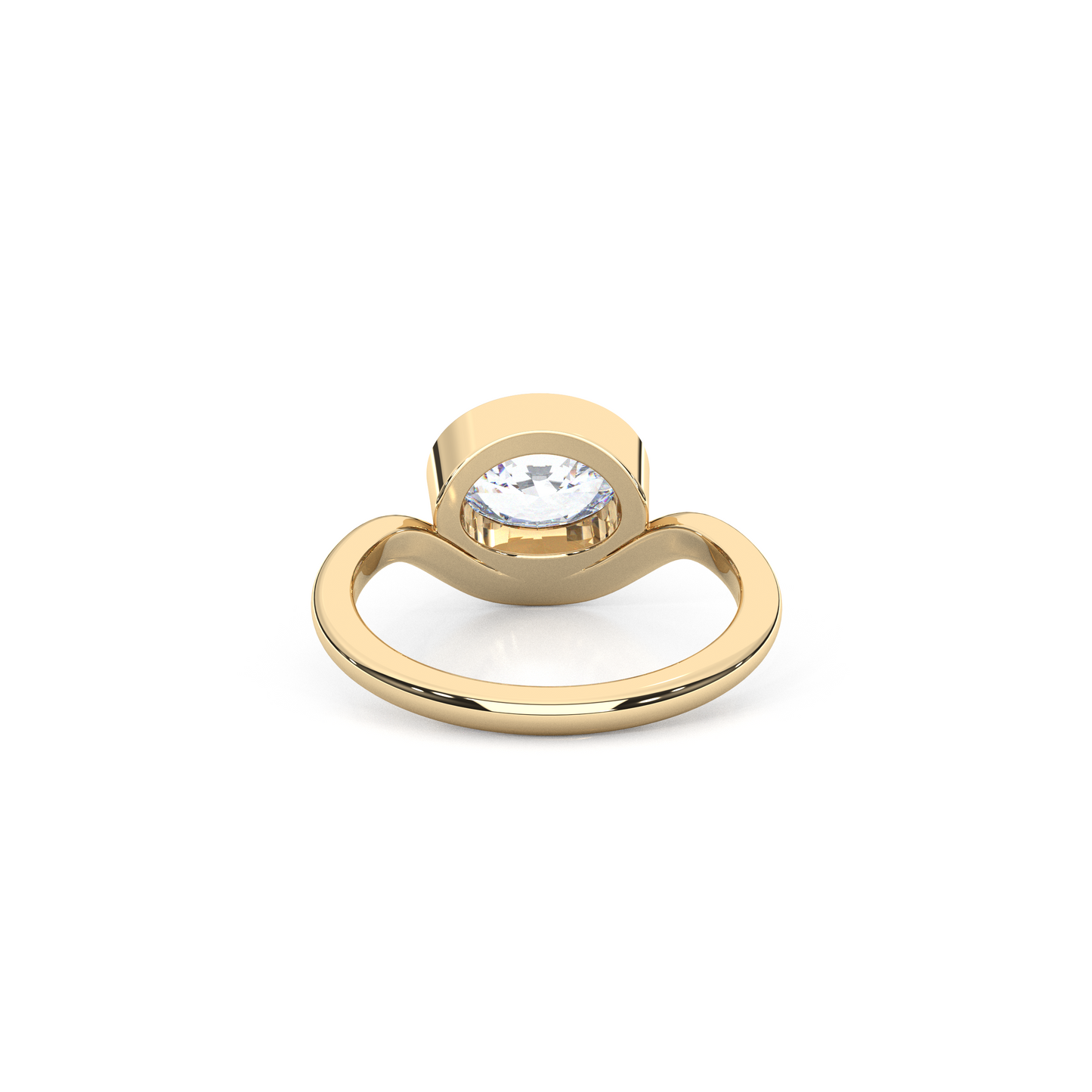 Elegant 1.00 Carat Oval Cut Lab Diamond Bezel Solitaire Ring