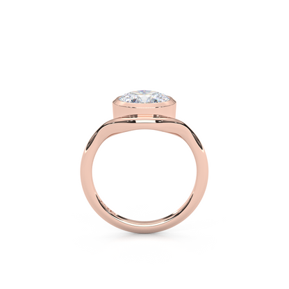 Elegant 1.00 Carat Oval Cut Lab Diamond Bezel Solitaire Ring