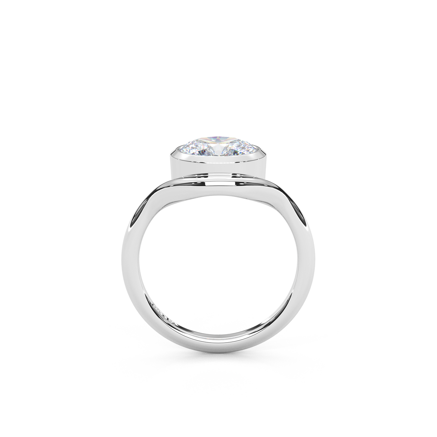 Elegant 1.00 Carat Oval Cut Lab Diamond Bezel Solitaire Ring