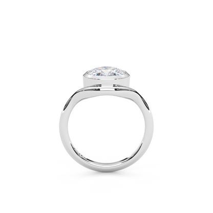 Elegant 1.00 Carat Oval Cut Lab Diamond Bezel Solitaire Ring