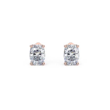 Classic Elongated Cushion Cut Lab Diamond 4-Prong Stud Earrings