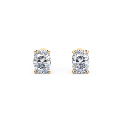 Classic Elongated Cushion Cut Lab Diamond 4-Prong Stud Earrings