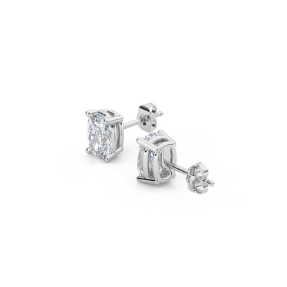 Classic Elongated Cushion Cut Lab Diamond 4-Prong Stud Earrings