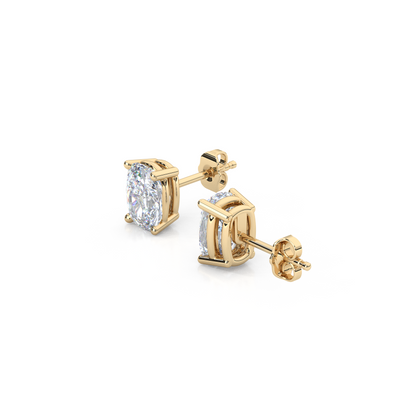 Classic Elongated Cushion Cut Lab Diamond 4-Prong Stud Earrings