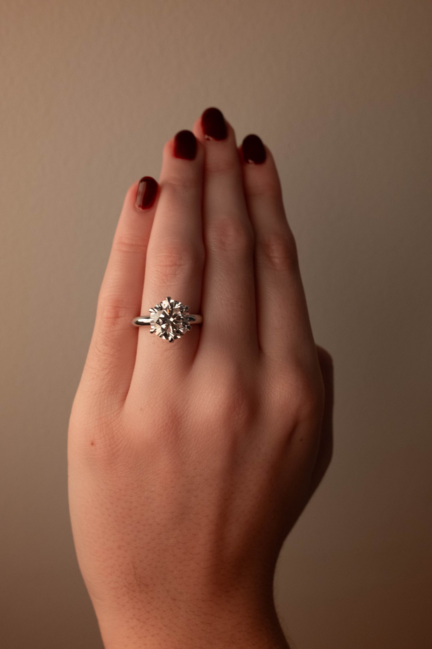 4.01ct Round Lab Diamond Solitaire Ring in 14K White Gold