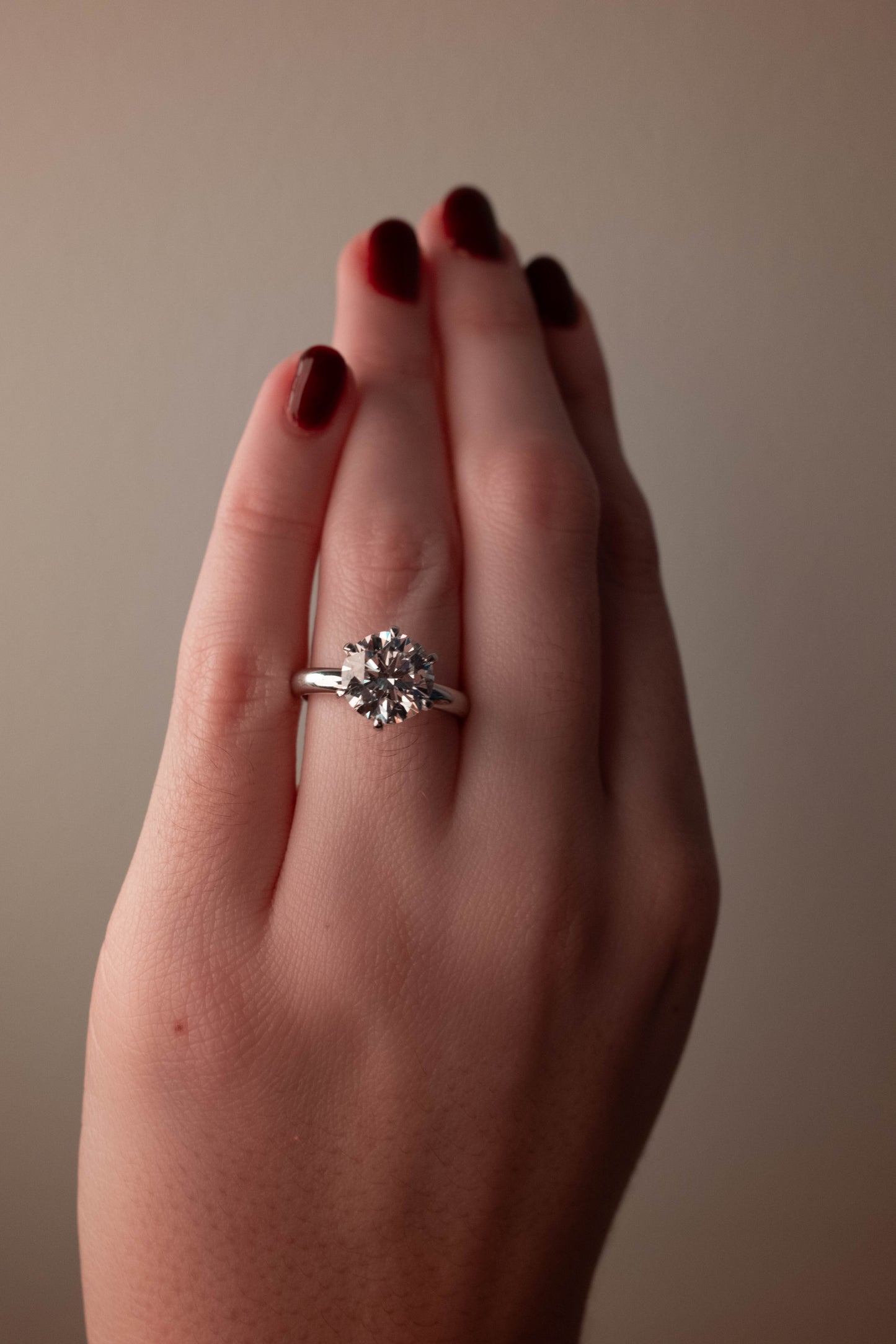 3.08ct Round Lab Diamond Solitaire Ring in 14K White Gold