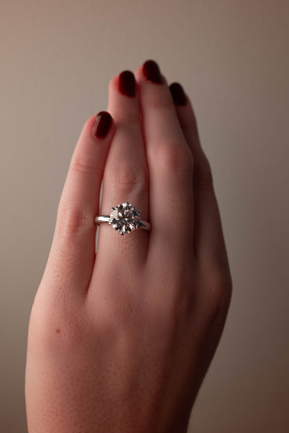 3.08ct Round Lab Diamond Solitaire Ring in 14K White Gold