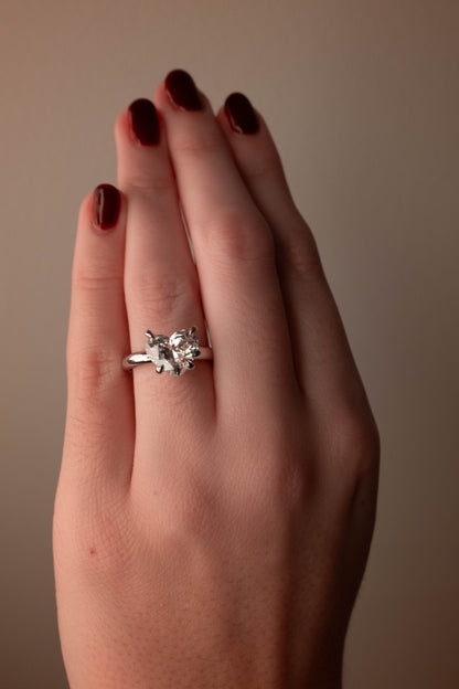 3.06ct Heart Lab Diamond Solitaire Ring in 14K White Gold