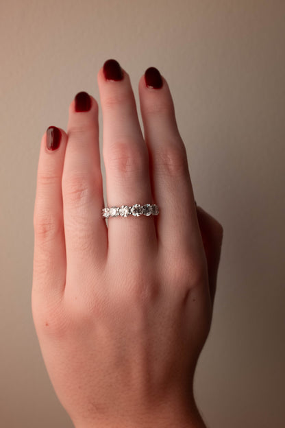 4.44ct Round Lab Diamond Eternity Band Ring in 14K White Gold