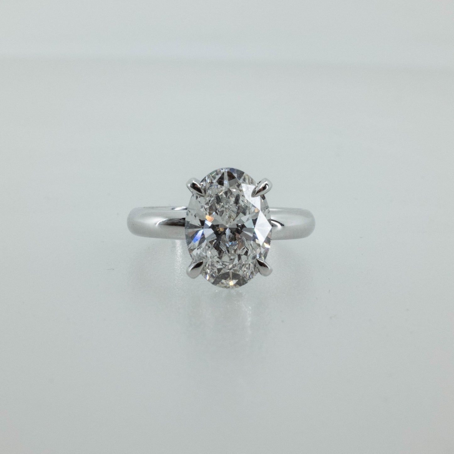 5.09ct Oval Lab Diamond Solitaire Ring in 14K White Gold