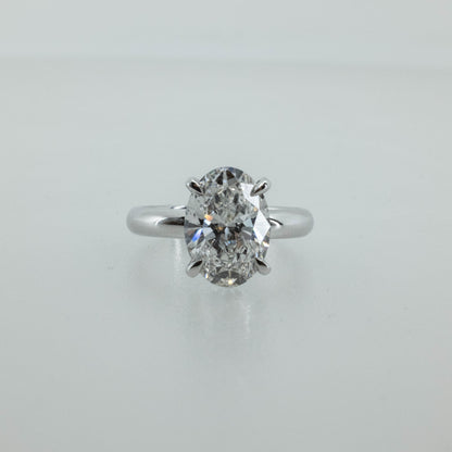 5.09ct Oval Lab Diamond Solitaire Ring in 14K White Gold