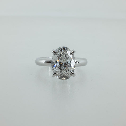 5.09ct Oval Lab Diamond Solitaire Ring in 14K White Gold