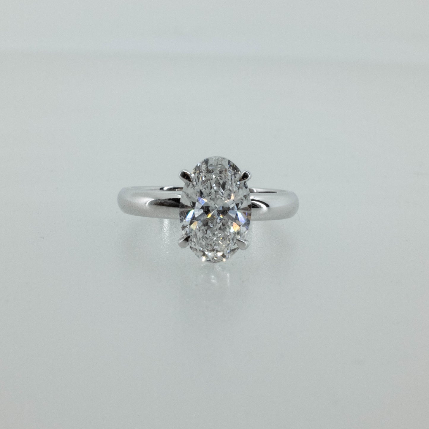 2.07ct Oval Lab Diamond Solitaire Ring in 14K White Gold