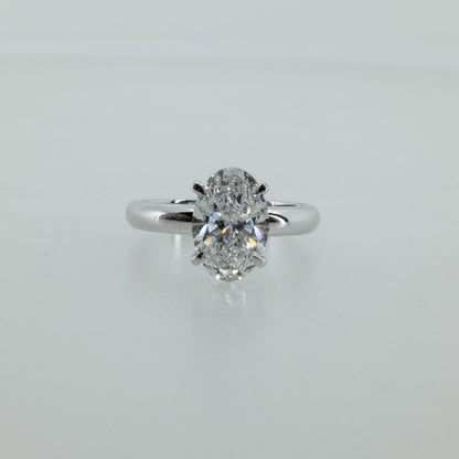 2.07ct Oval Lab Diamond Solitaire Ring in 14K White Gold