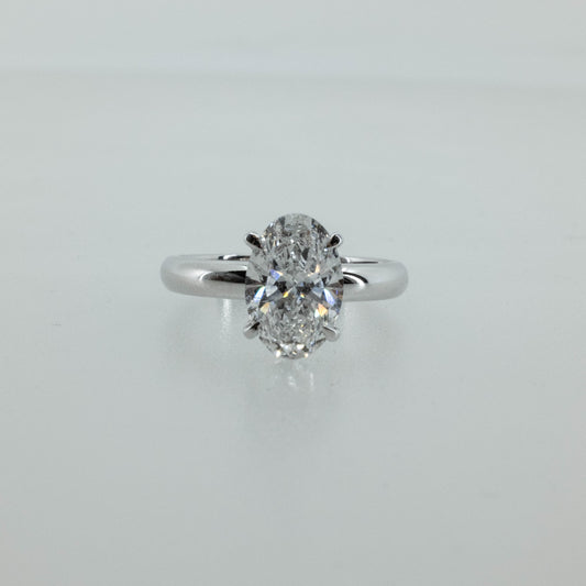 2.07ct Oval Lab Diamond Solitaire Ring in 14K White Gold