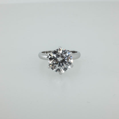 4.01ct Round Lab Diamond Solitaire Ring in 14K White Gold