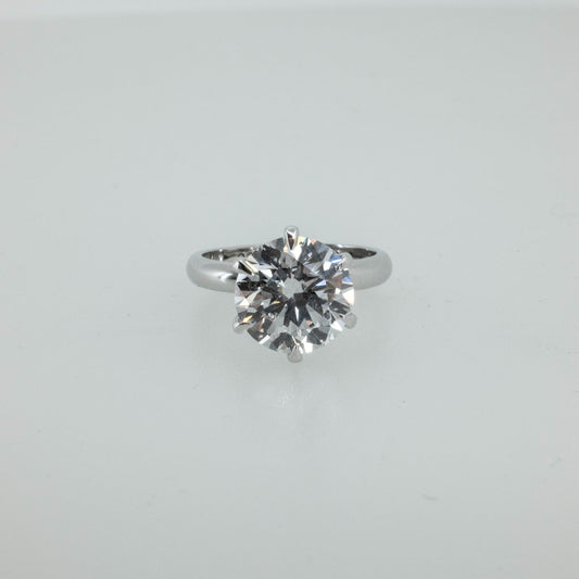 4.01ct Round Lab Diamond Solitaire Ring in 14K White Gold