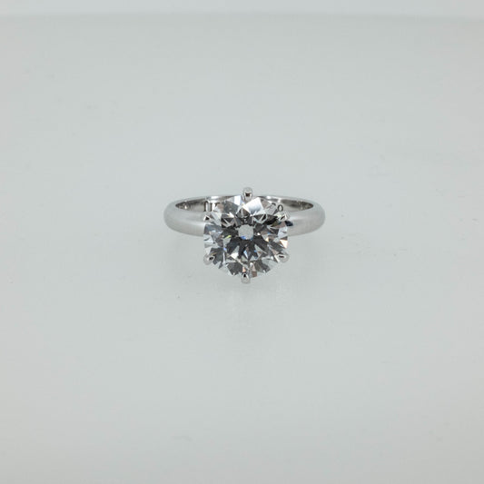 3.08ct Round Lab Diamond Solitaire Ring in 14K White Gold