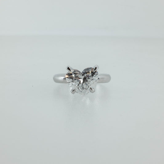2.01ct Heart Lab Diamond Solitaire Ring in 14K White Gold