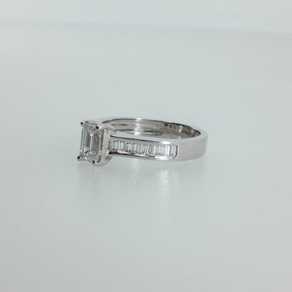 1.12ct Emerald-Cut Lab Diamond Ring in 14K White Gold