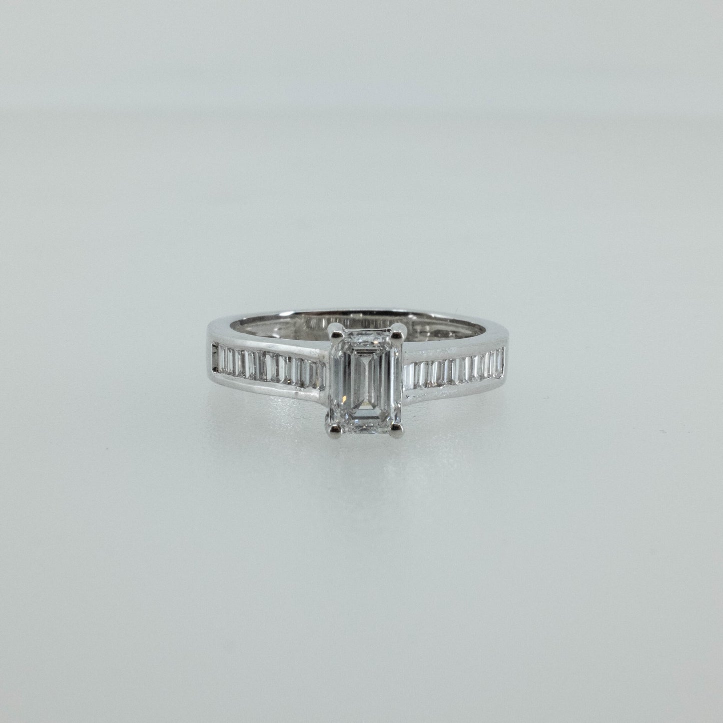 1.12ct Emerald-Cut Lab Diamond Ring in 14K White Gold