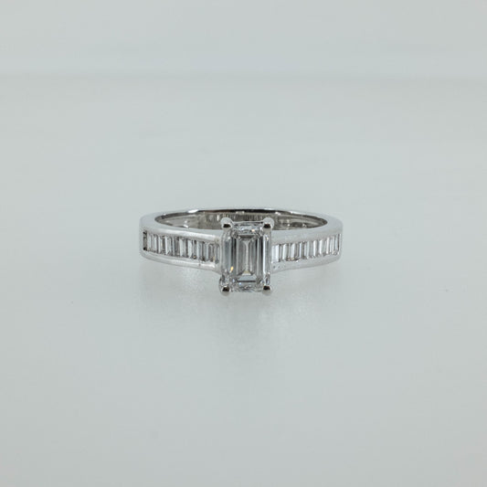 1.12ct Emerald-Cut Lab Diamond Ring in 14K White Gold