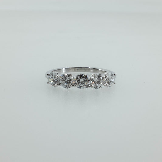 1.48ct Round Lab Diamond 5-Stone Band in 14K White Gold