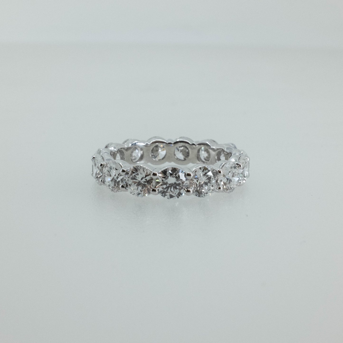 4.44ct Round Lab Diamond Eternity Band Ring in 14K White Gold
