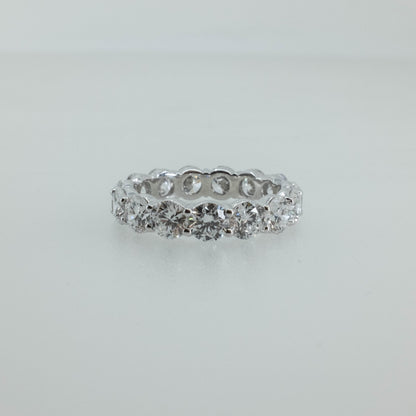 4.44ct Round Lab Diamond Eternity Band Ring in 14K White Gold