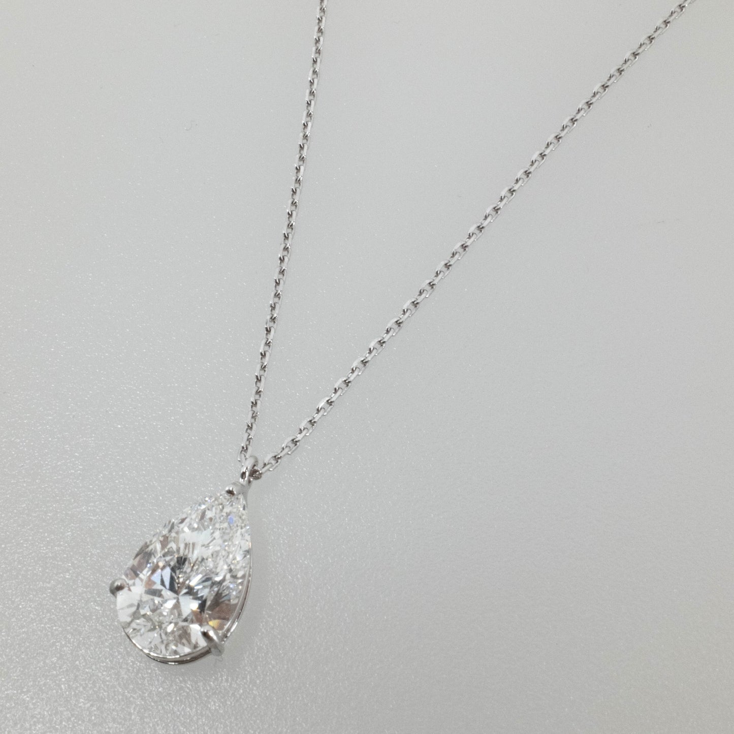 5.08ct Pear-Shaped Lab Diamond Pendant Necklace in 14K White Gold