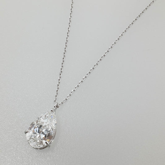 5.08ct Pear-Shaped Lab Diamond Pendant Necklace in 14K White Gold
