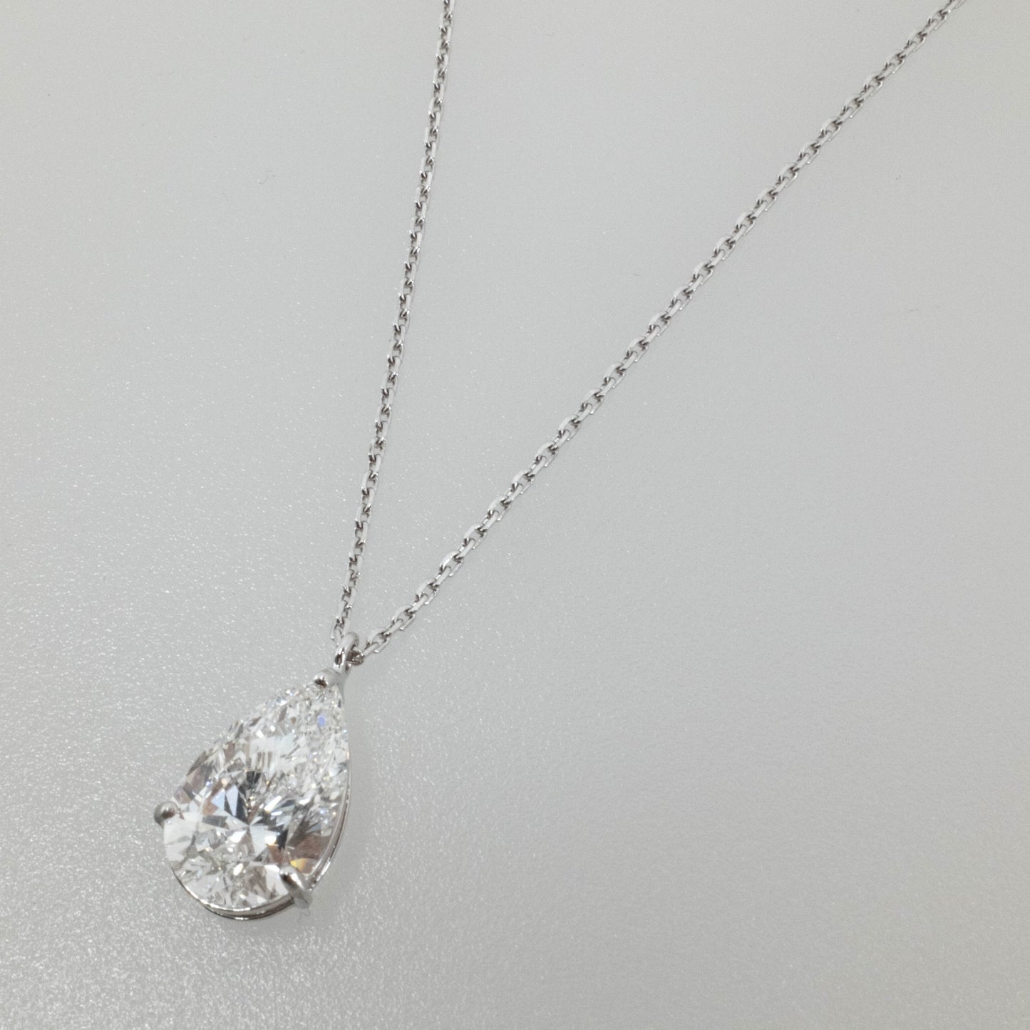 3.01ct Pear-Shaped Lab Diamond Pendant Necklace in 14K White Gold