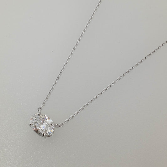 2.03ct Oval-Cut Lab Diamond Pendant Necklace in 14K White Gold