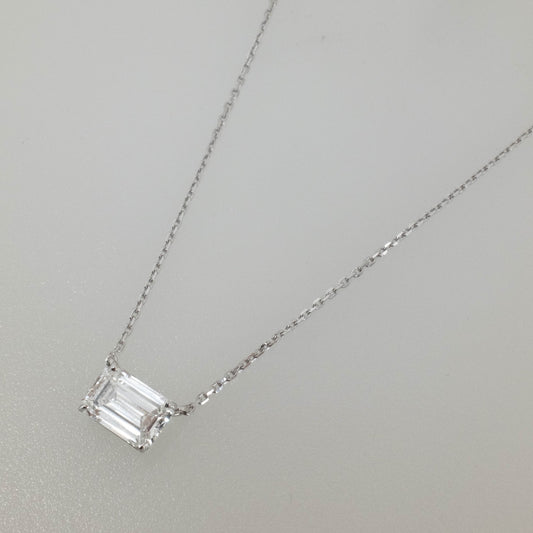 3.04ct Emerald-Cut Lab Diamond Pendant Necklace in 14K White Gold