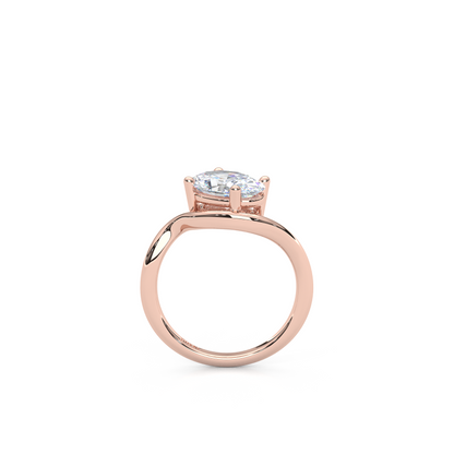 Diagonal 1ct. Oval Lab-Diamond Elegant Pinky Ring