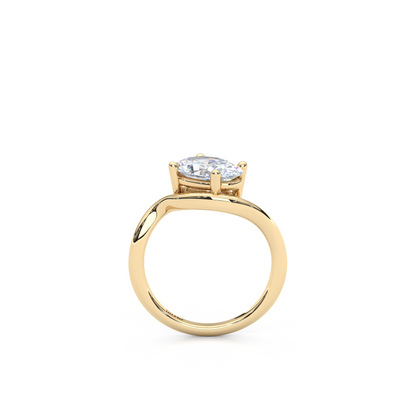 Diagonal 1ct. Oval Lab-Diamond Elegant Pinky Ring