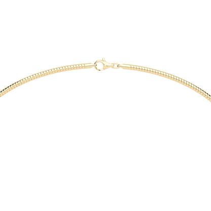 The Parla Omega | Emerald Lab-Diamond Bezel Pendant Necklace in 14K Gold