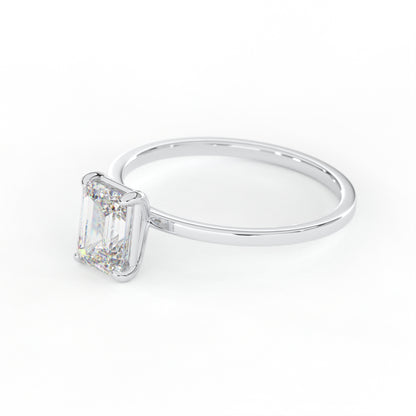 Elegant 1.00 Carat Emerald Cut Lab Diamond Solitaire Engagement Ring