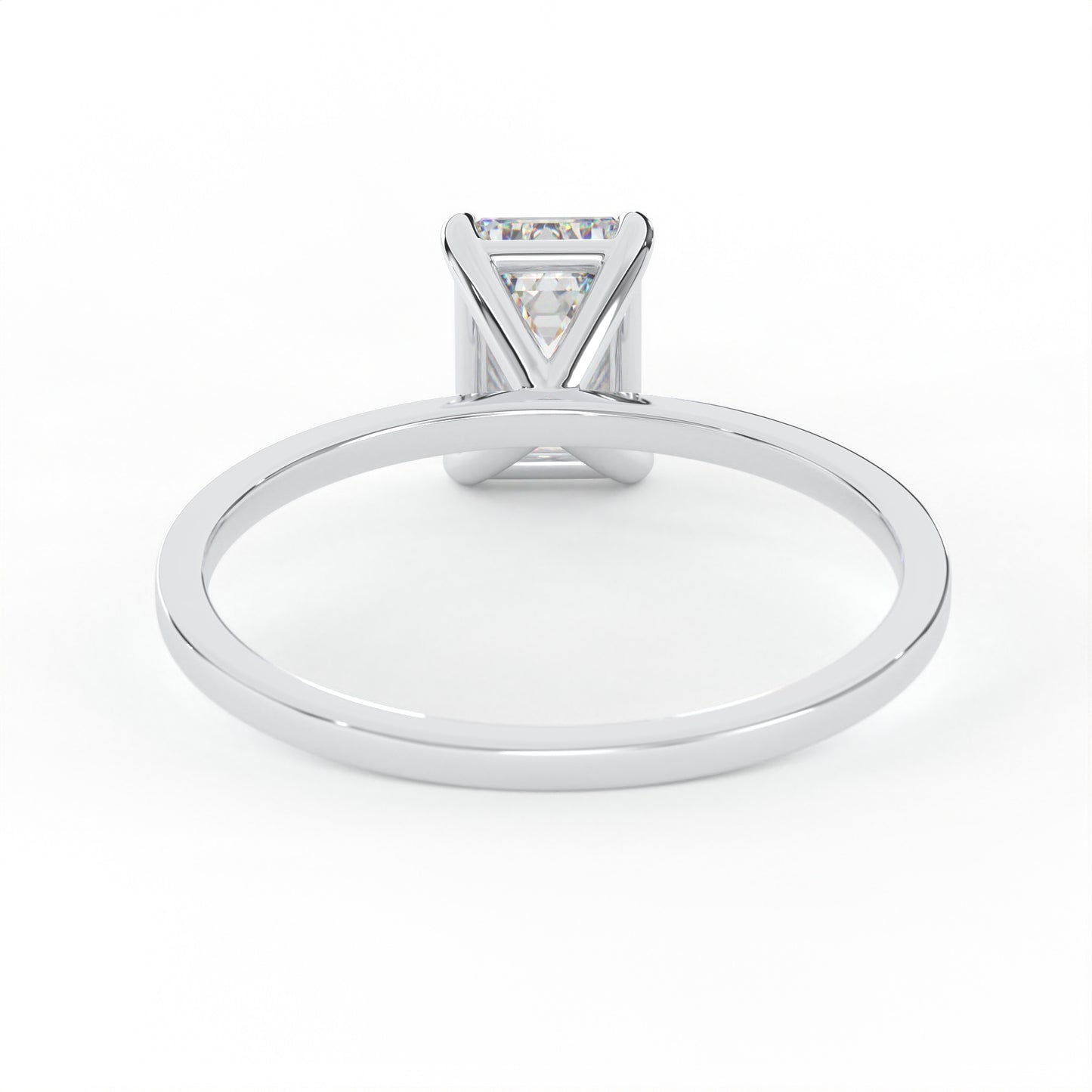 Elegant 1.00 Carat Emerald Cut Lab Diamond Solitaire Engagement Ring