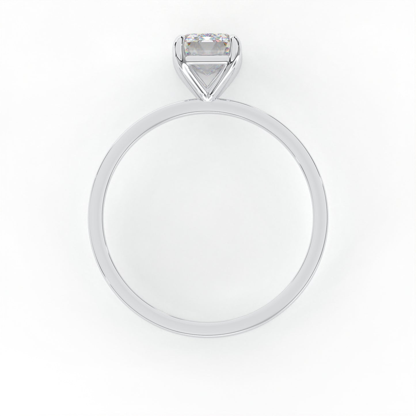 Elegant 1.00 Carat Emerald Cut Lab Diamond Solitaire Engagement Ring