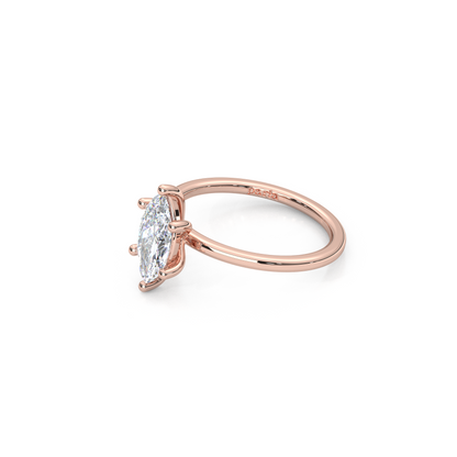 The Regal Solitaire – 1ct Six-Prong Dainty Marquise Ring
