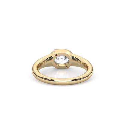 1.00 Carat Oval Cut Lab-Grown Diamond East-West Bezel Modern Minimalist Design Ring