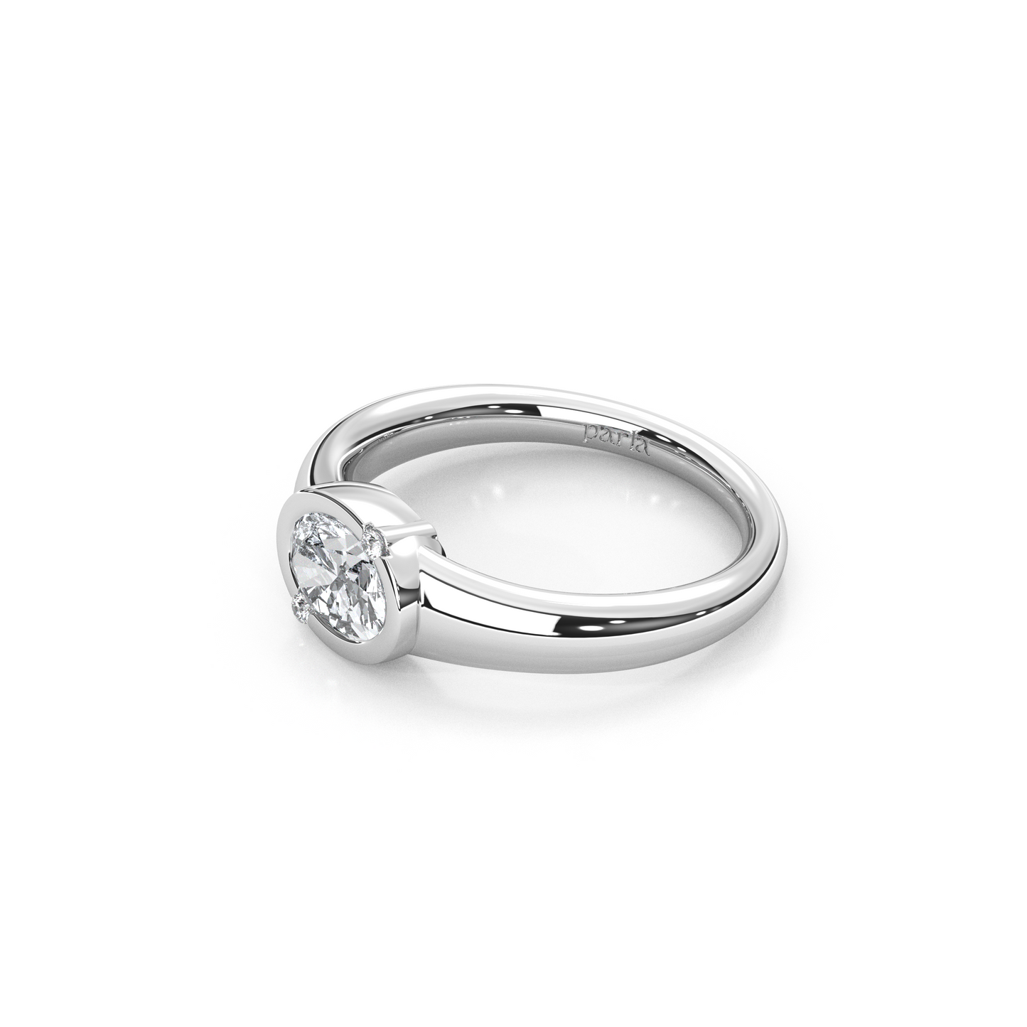 1.00 Carat Oval Cut Lab-Grown Diamond East-West Bezel Modern Minimalist Design Ring