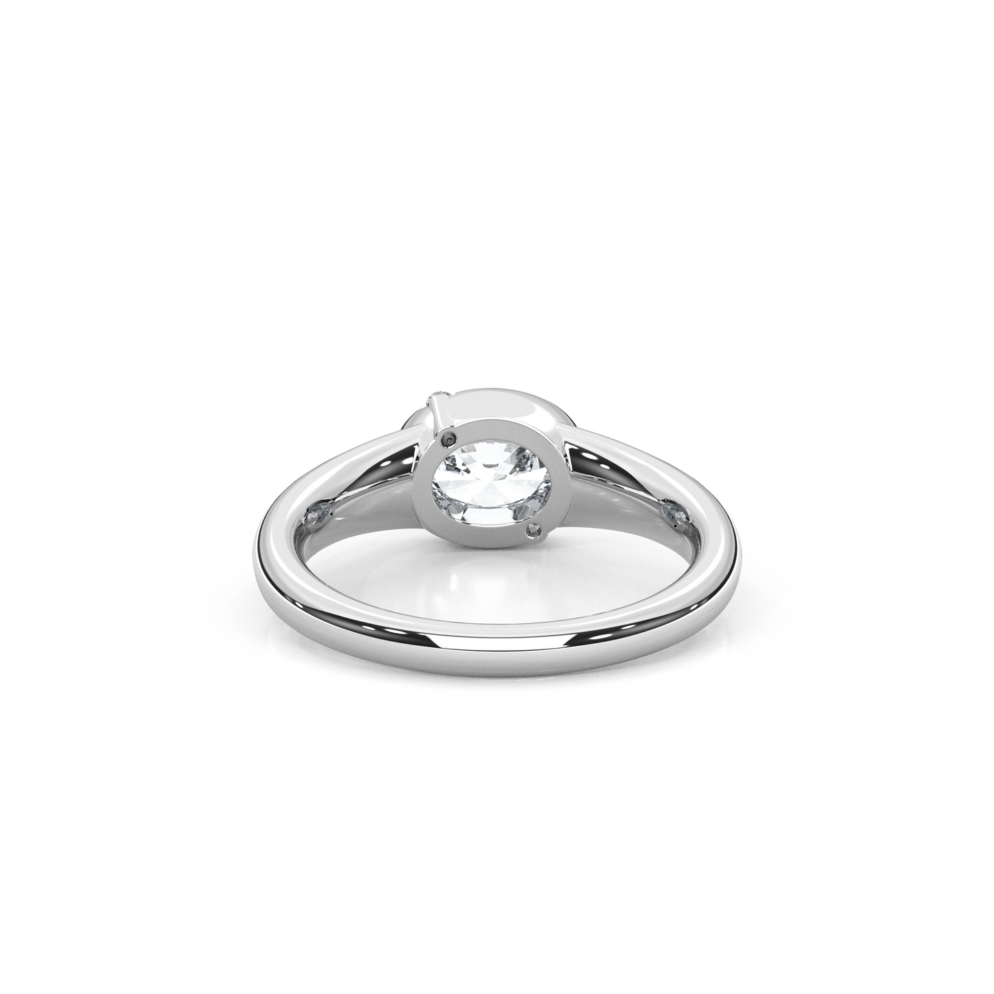 1.00 Carat Oval Cut Lab-Grown Diamond East-West Bezel Modern Minimalist Design Ring