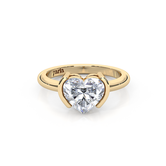 The Modern Amour – Semi-Bezel 1ct. Heart Diamond Solitaire Ring