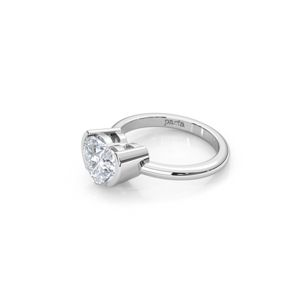 The Modern Amour – Semi-Bezel 1ct. Heart Diamond Solitaire Ring